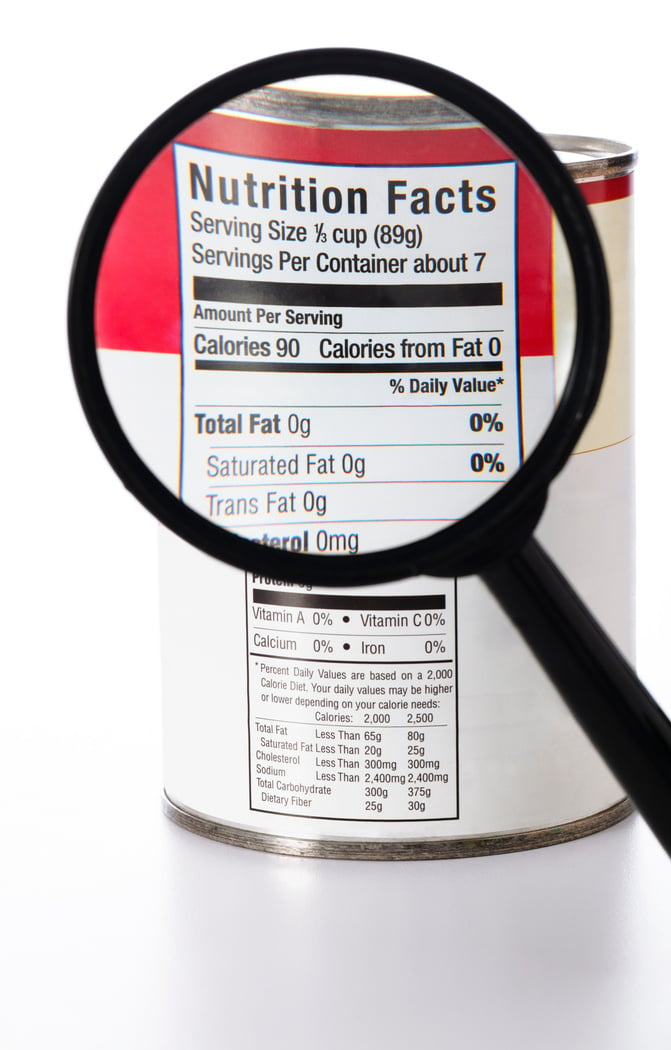 Red Nutrition Label