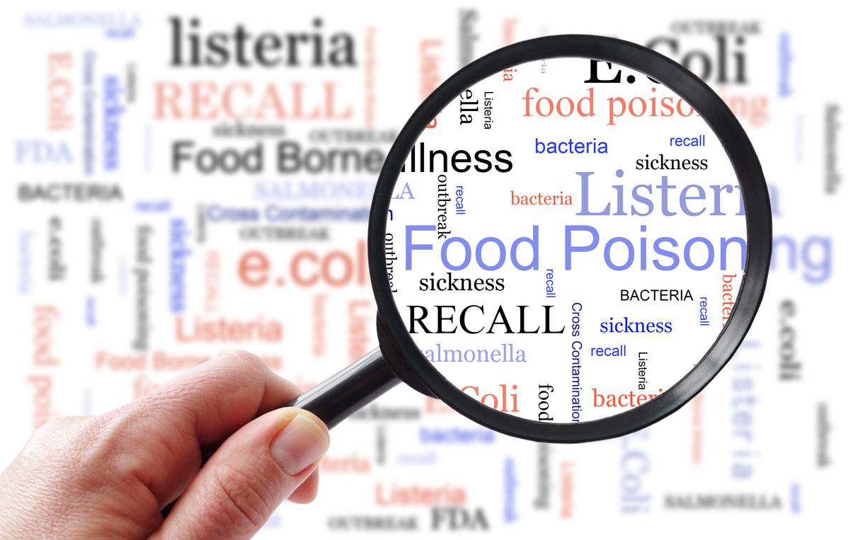 food poisoning, recall, food poisoning, food recall, recall word cloud concept